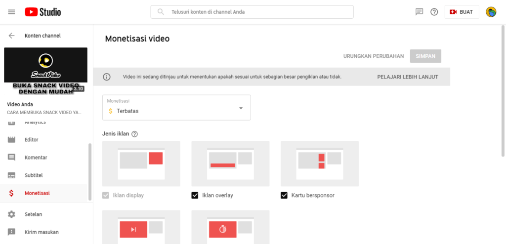 cara mengatasi dollar kuning di Youtube