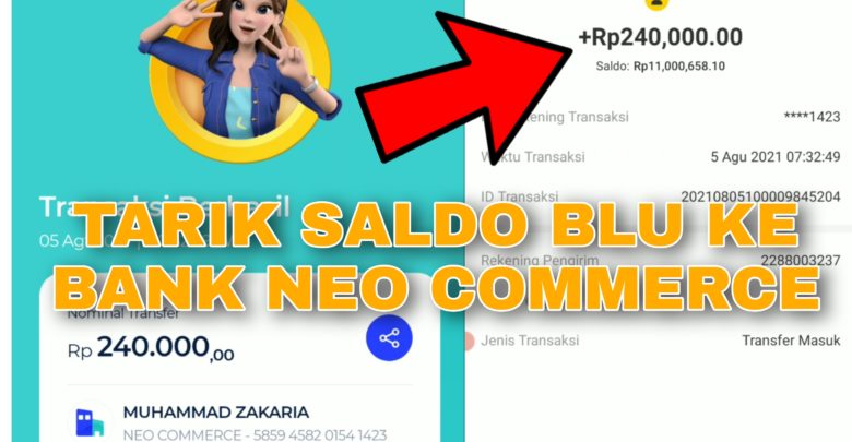 Cara Menarik Saldo Blu BCA ke Bank Neo Commerce