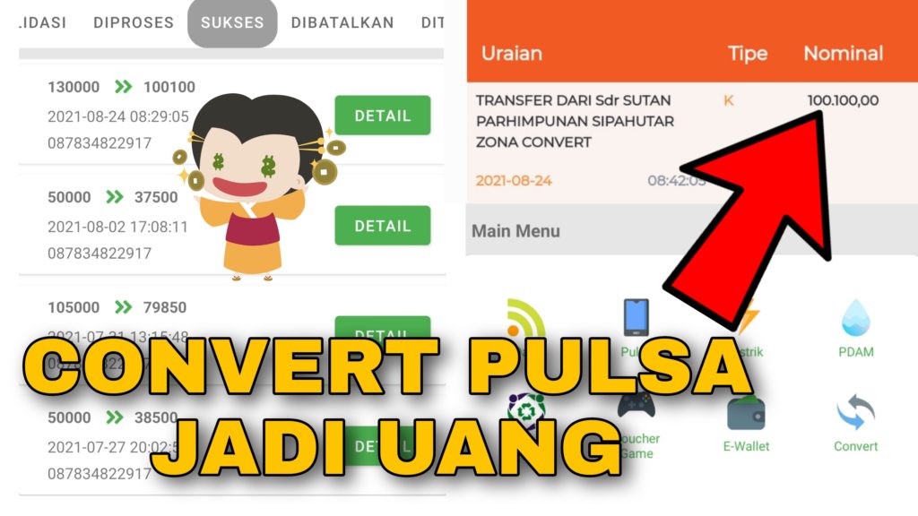 Cara Convert Pulsa Jadi Uang di Aplikasi Zona Convert