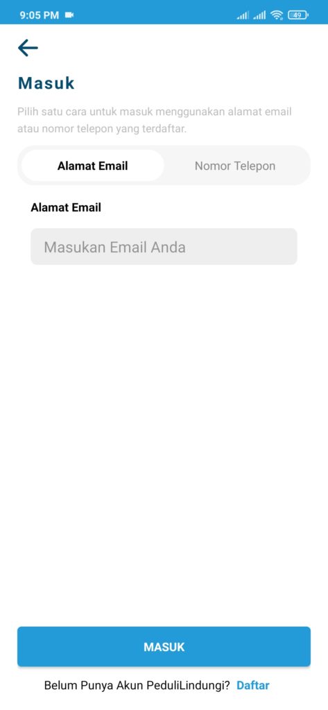 cara daftar di aplikasi pedulilindungi
