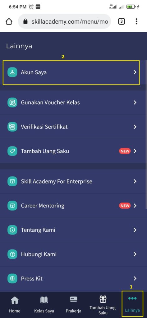 CARA DAFTAR DI SITUS SKILL ACADEMY