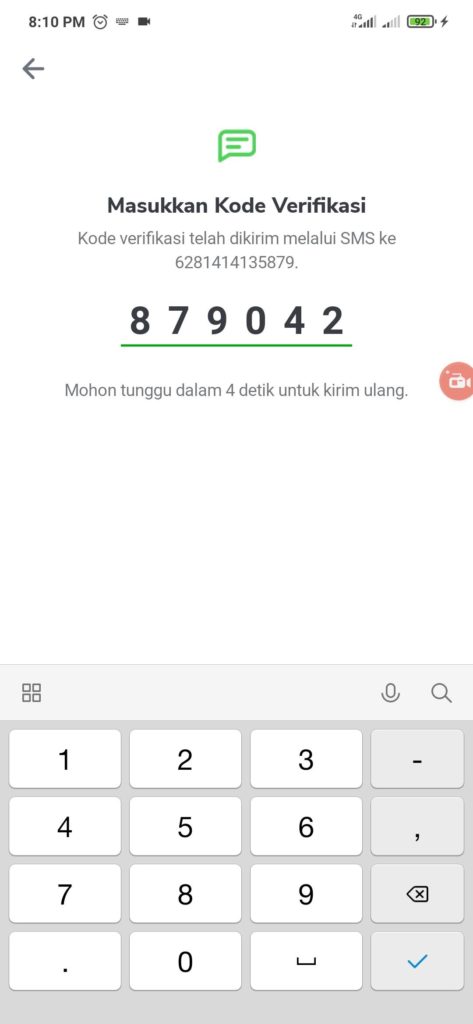 cara masukan kode verifikasi pada aplikasi tokopedia