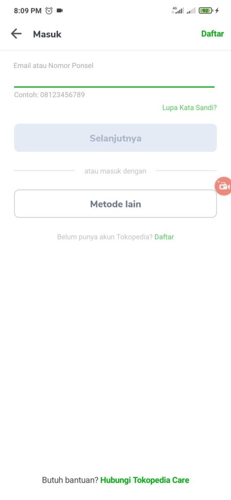 CARA DAFTAR AKUN TOKOPEDIA UNTUK PRAKERJA