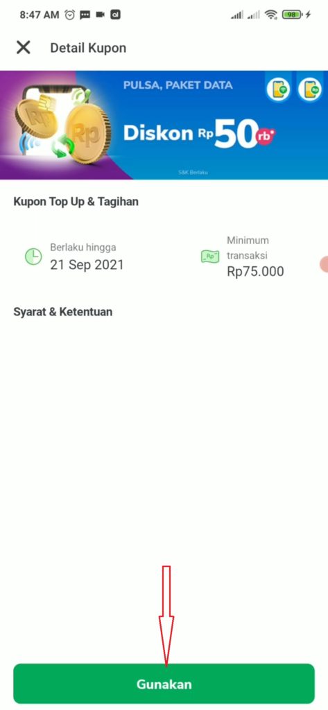 cara gunakan kupon 50 ribu tokopedia