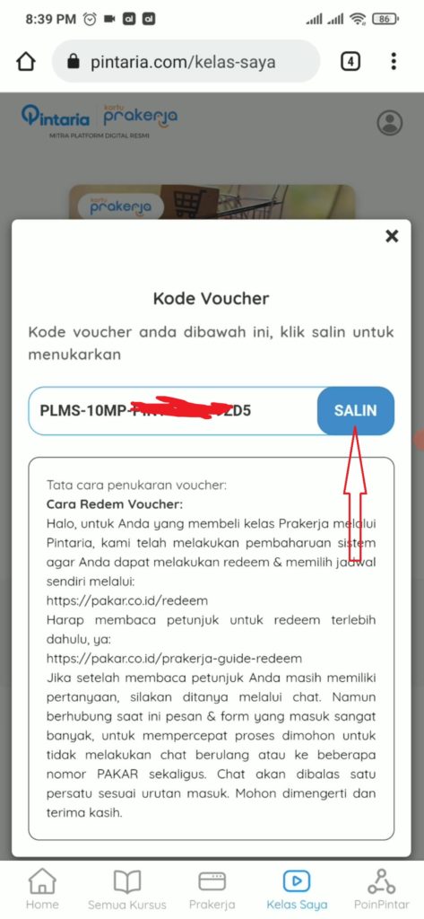 Cara Menggunakan Kode Voucher Pakar