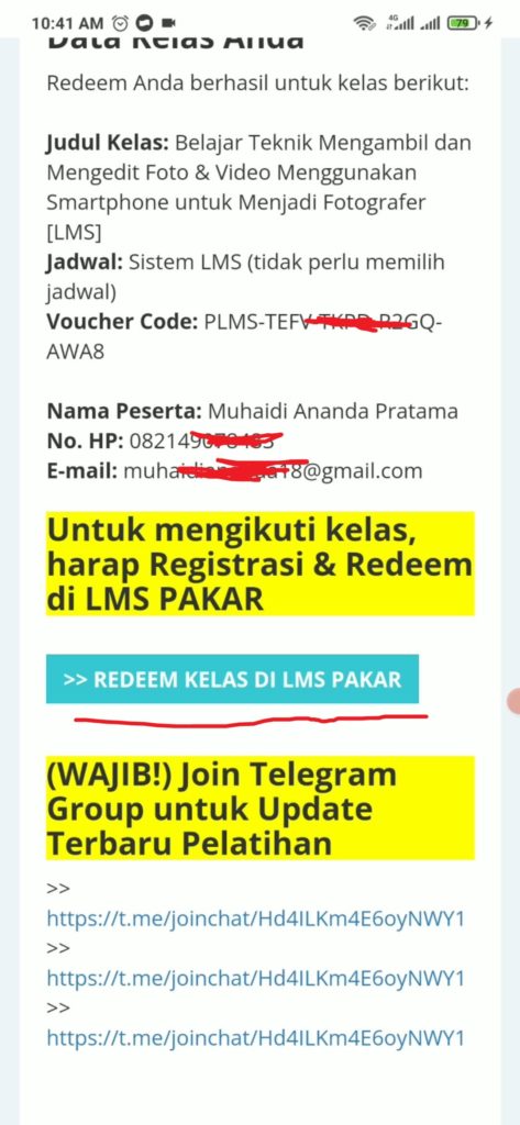 cara redeem kelas pada situs pakar