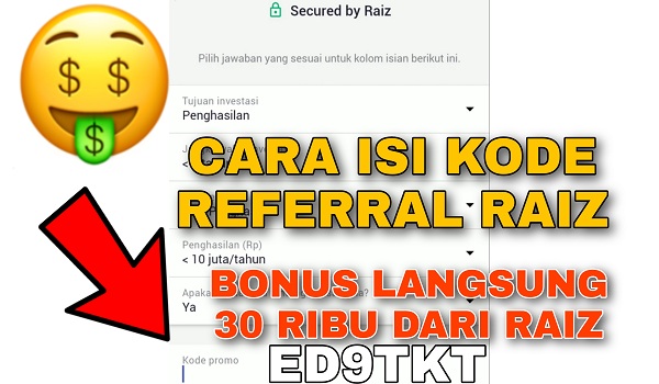 Cara Memasukan Kode Undangan di Aplikasi Raiz