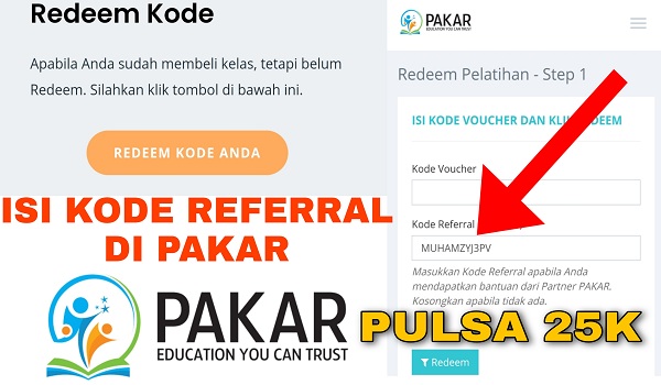 Cara Memasukkan Kode Referral di Situs Pakar