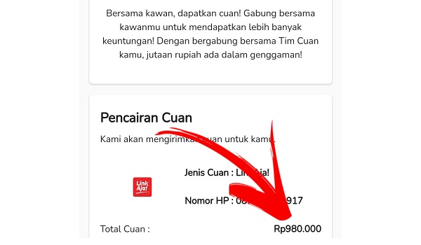 Cara Mengecek Bonus Uang di Situs Rumah Siap Kerja