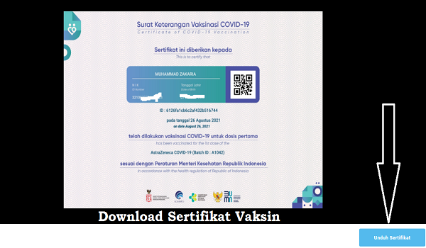 Download Sertifikat Vaksin
