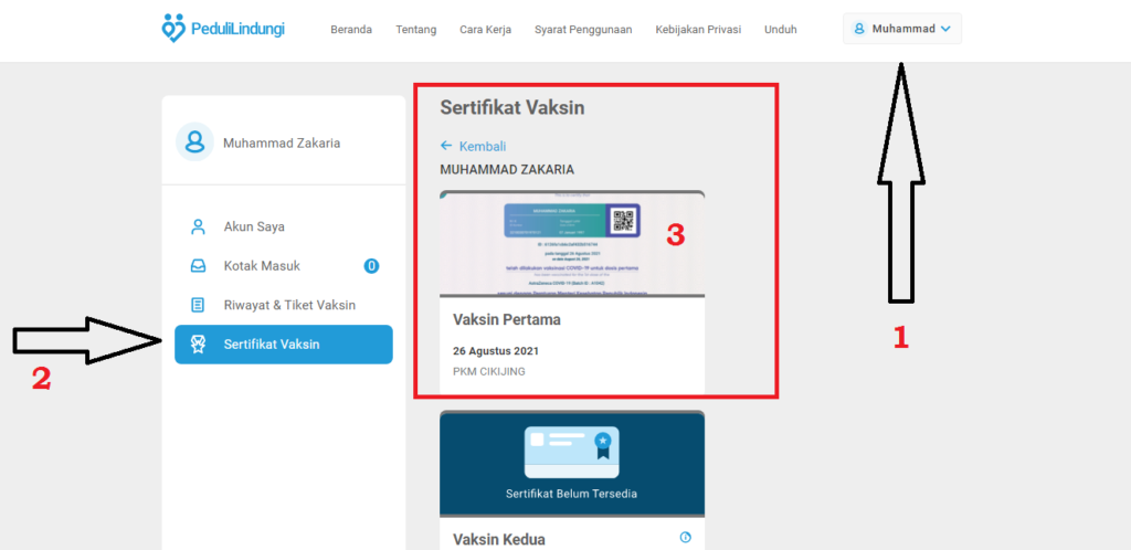 cara download sertifikat vaksin