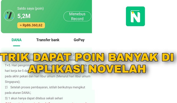 Trik Nuyul Poin di Aplikasi Novelah Aman dan Membayar