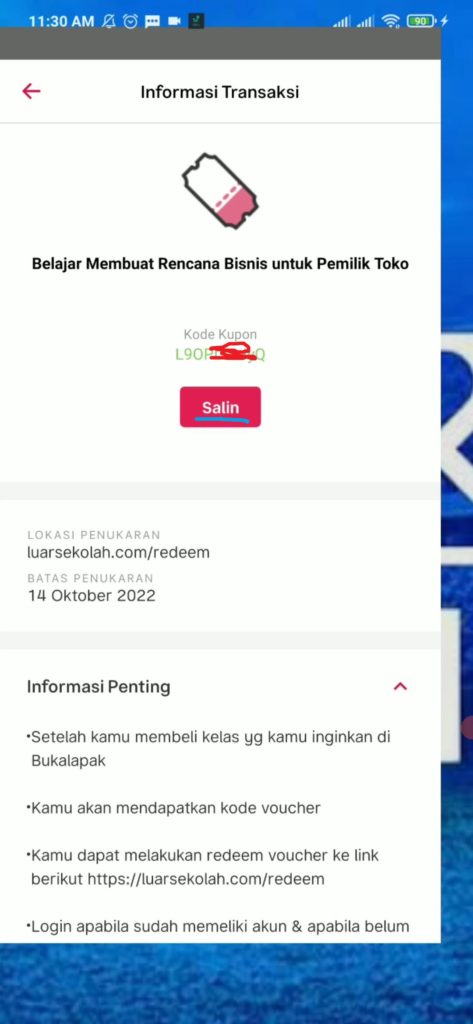 cara salin kode kupon di situs luar sekolah