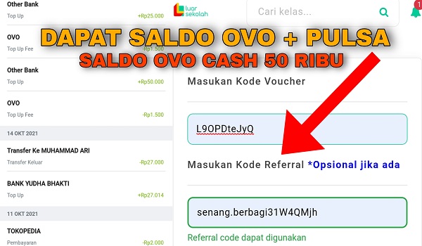 Cara Memasukkan Kode Referral di Situs Luar Sekolah