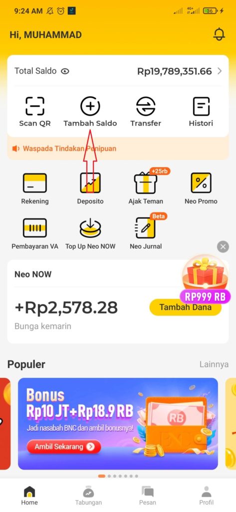 Cara Cek Nomor Virtual Akun Bank Neo Commerce