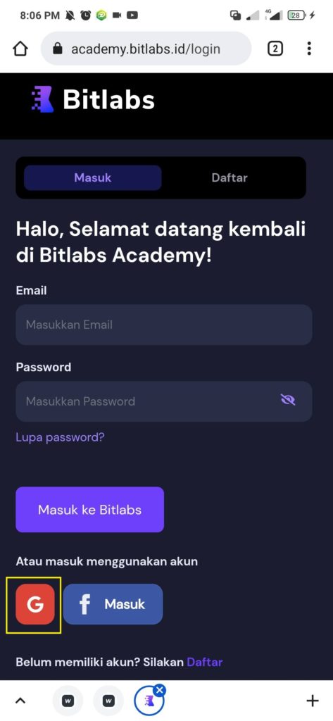 cara memasukkan kode referral Bitlabs