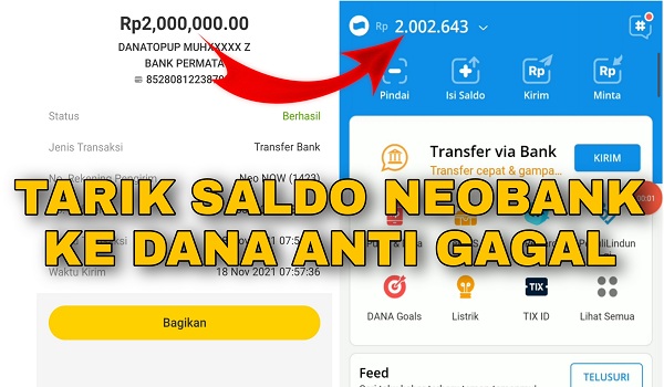 Cara Menarik Saldo Neobank 2 Juta Lewat Dana Terbaru