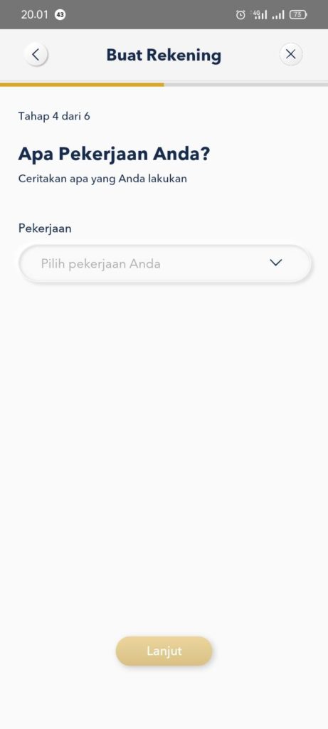 cara mengisi data pekerjaan di motion banking