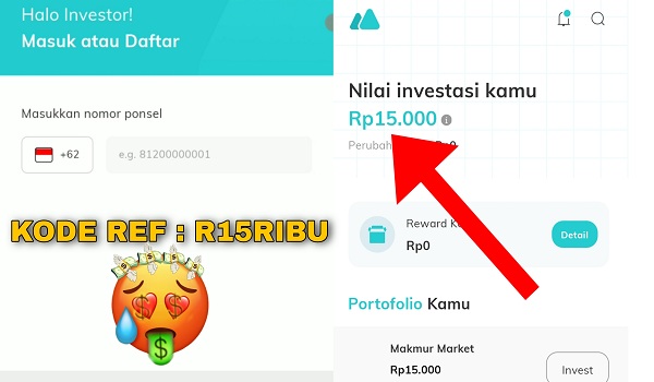 Cara Memasukkan Kode Referral di Aplikasi Makmur Bonus 15 Ribu