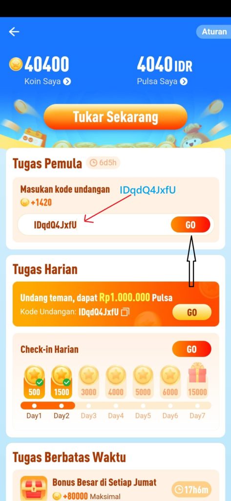 kode undangan shareit gratis pulsa