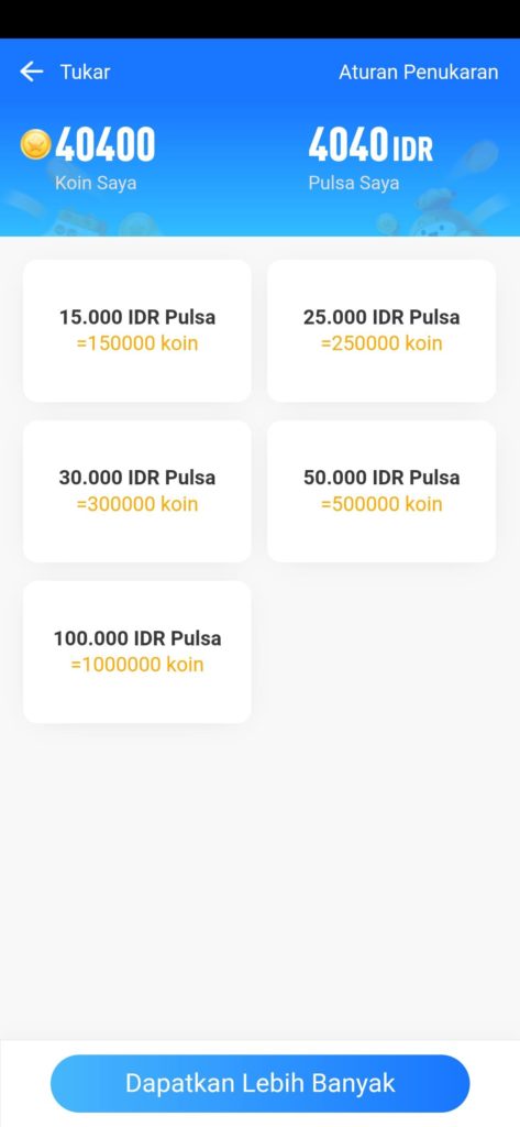 cara tukar koin shareit dengan pulsa