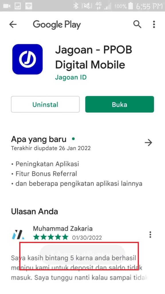 keberatan dari playstore