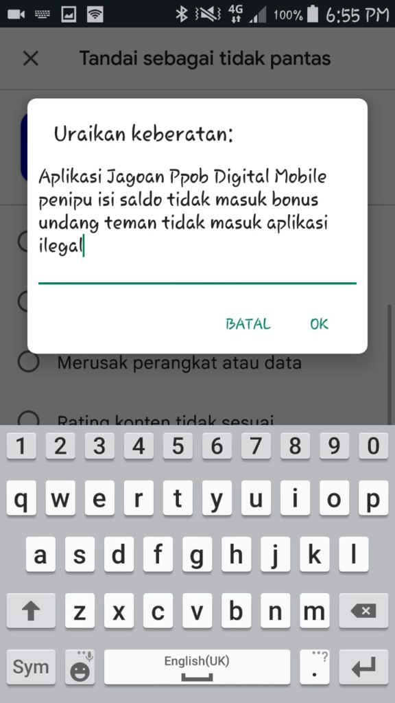 cara melaporkan keberatan ke google playstore