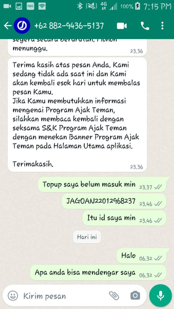 Bukti Aplikasi Jagoan PPOB Digital Mobile Penipu SCAM