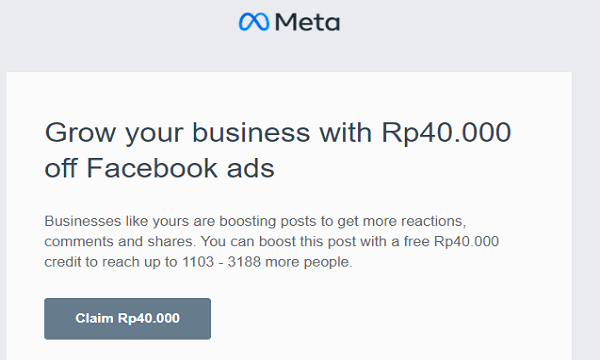 Cara Menggunakan Saldo Facebook Ads 40 Ribu Gratis