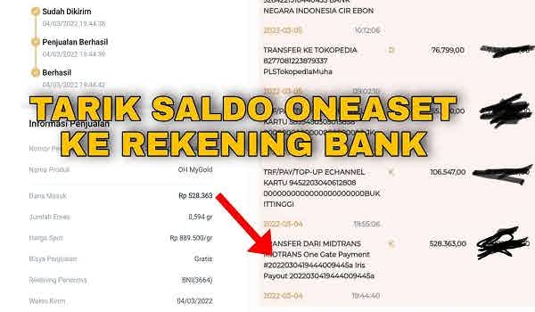 Cara Menarik Saldo Aplikasi OneAset ke Rekening Bank