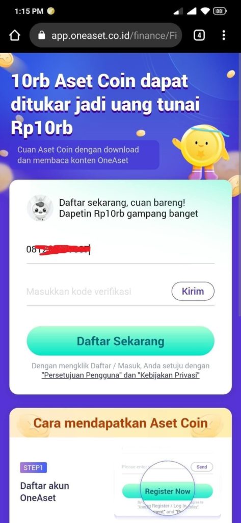 Cara Mendapatkan Uang dari Aplikasi Oneaset Terbaru 2022