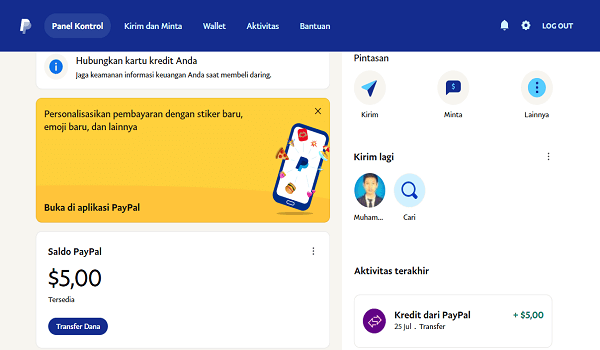 Cara Mendapatkan Uang $5 Dollar dari Paypal Terbaru