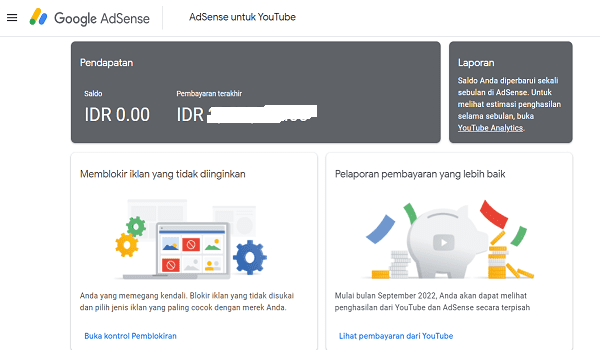 Pembayaran Adsense Untuk YouTube