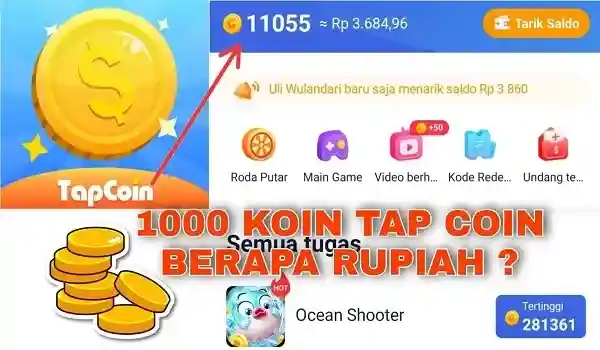 1000 Koin Aplikasi Tap Coin Berapa Rupiah ?