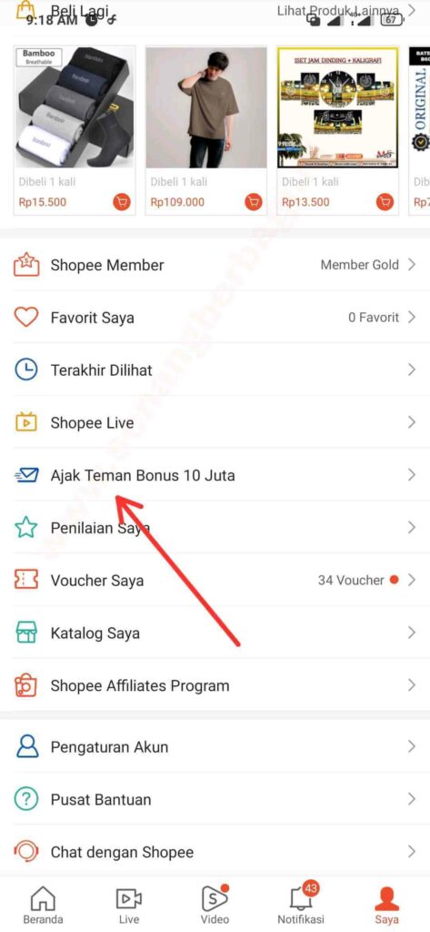 Tutorial Mengikuti Promo AJak Teman Bonus Shopee 10 Juta