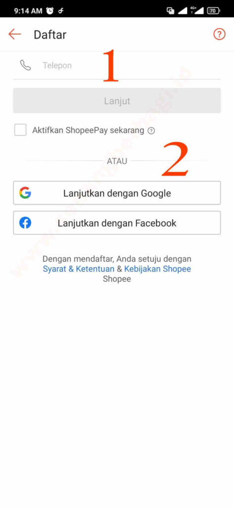 cara daftar di shopee gimana sih ?