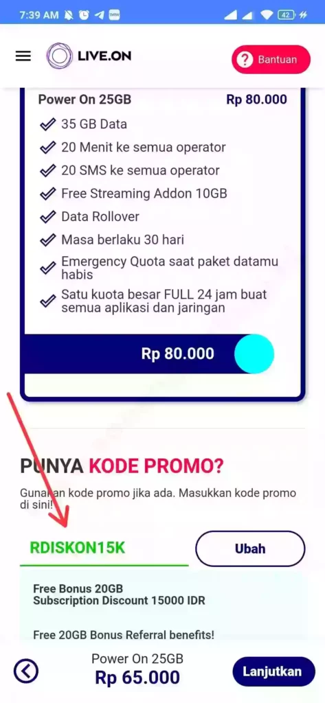 Cara Mendapatkan 20 GB dan Diskon 15 Ribu dari Live On Terbaru