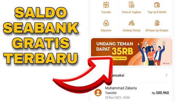 Cara Mendapatkan Saldo Seabank 35 Ribu Terbaru 2022