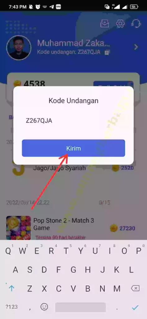 kode undangan Tap Coin