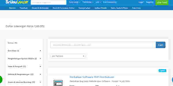 Situs lowongan kerja Sribulancer