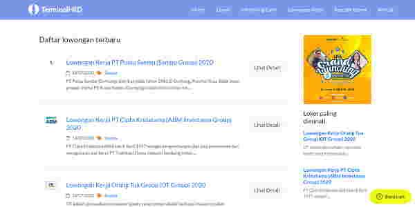 Situs lowongan kerja terpercaya Terminalhrd