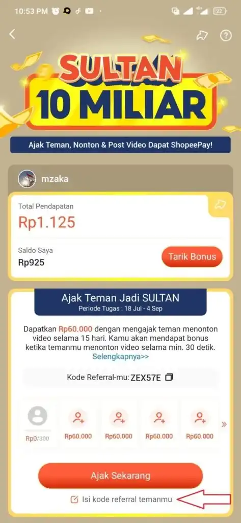cara memasukkan kode undanan shopee video