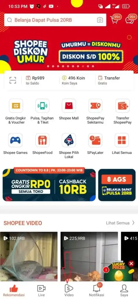 Cara Mendapatkan Shopeepay Gratis dari Shopee Video Terbaru