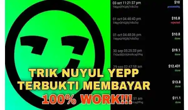 Trik Nuyul Aplikasi Yepp Terbaru dan Terbukti Membayar