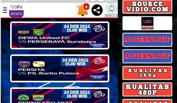 Cara Nonton Bri Liga 1 dari Aplikasi beINSPORT Mod