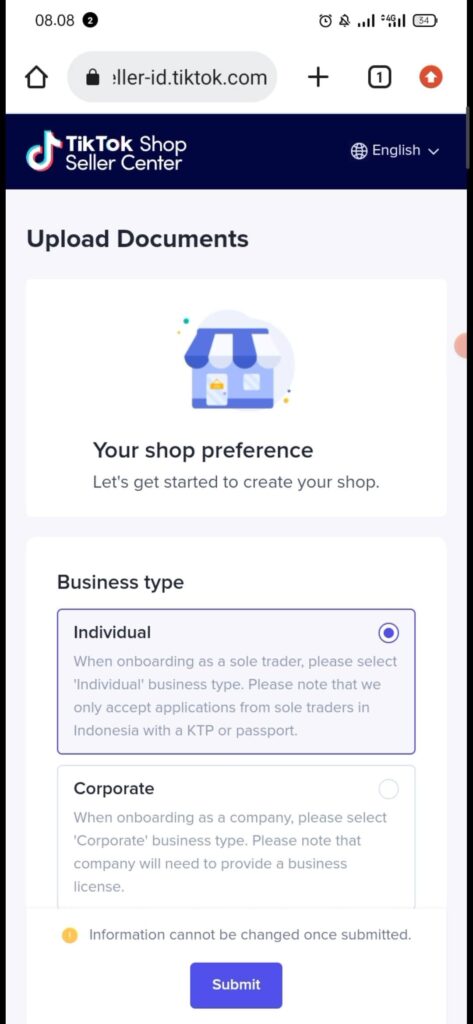 cara memilih tipe tiktok shop