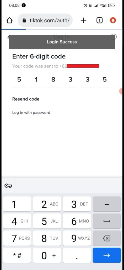 cara memasukkan kode otp di tiktok seller