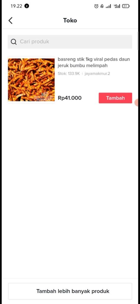 cara tambah produk tebaru di Tiktok