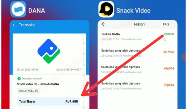 Bukti Penarikan Uang di Snack Video Terbaru 2023