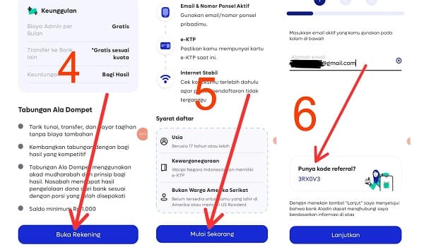 cara buka rekening di aplikasi aladin